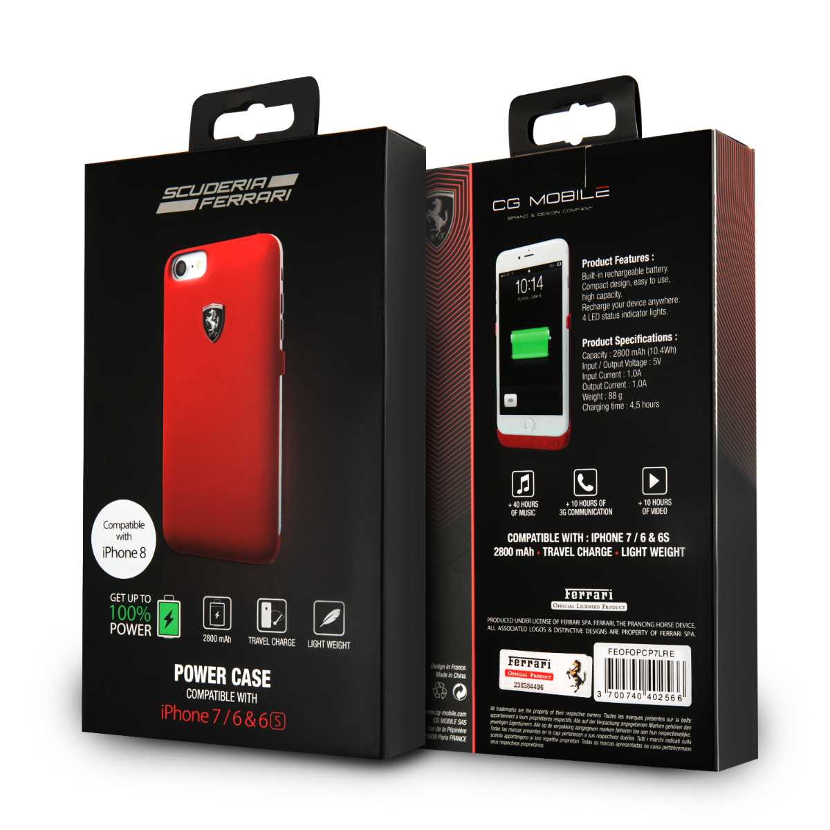 FERRARI POWER CASE IPHONE 7/6/6S-RED-37449 FERRARI POWER CASE IPHONE 7/6/6S-RED-37449
