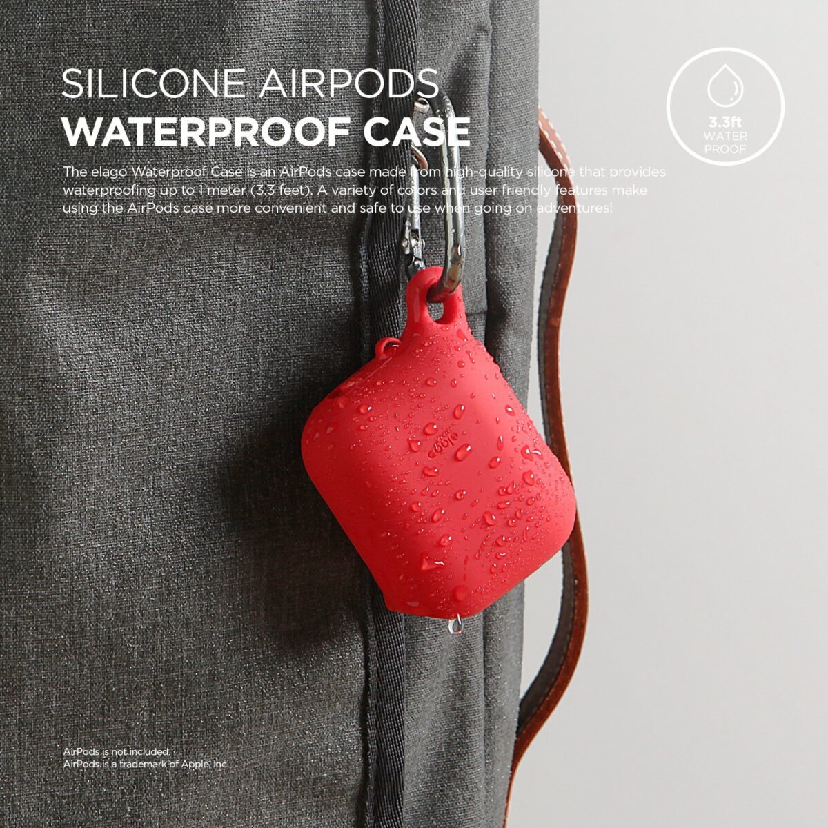 Airpods Waterproof Hang Case - Red-7740