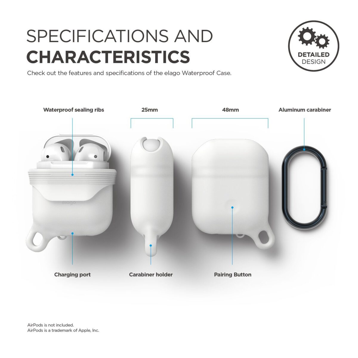 Airpods Waterproof Hang Case - Nightglow Blue-7764