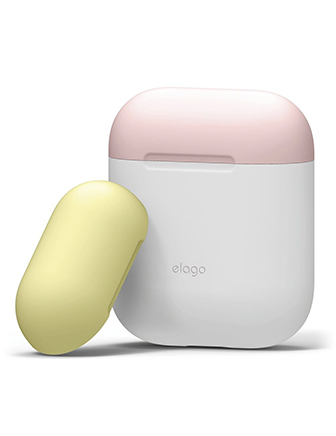 Elago Duo Case for Airpods - Body-White / Top-Pink,Yellow-0