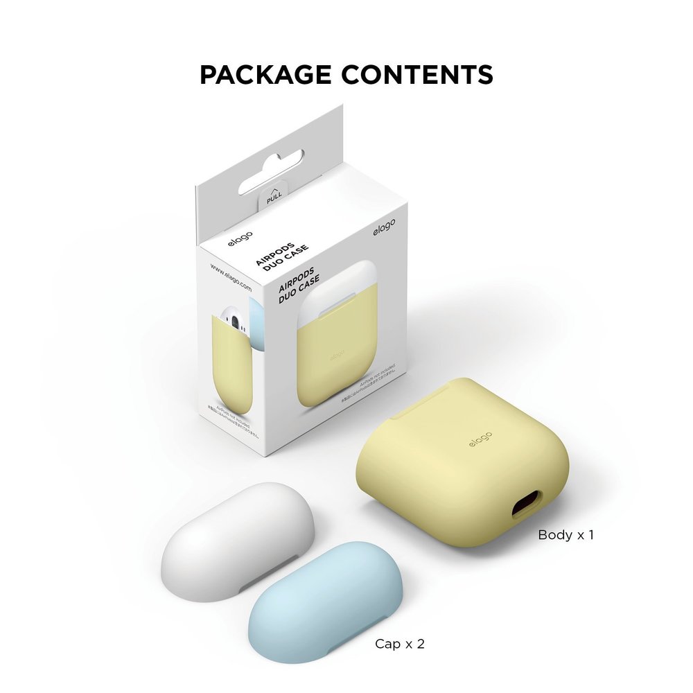 Elago Duo Case for Airpods - Body-Yellow / Top-White,Pastel-26734 Elago Duo Case for Airpods - Body-Yellow / Top-White,Pastel-26734