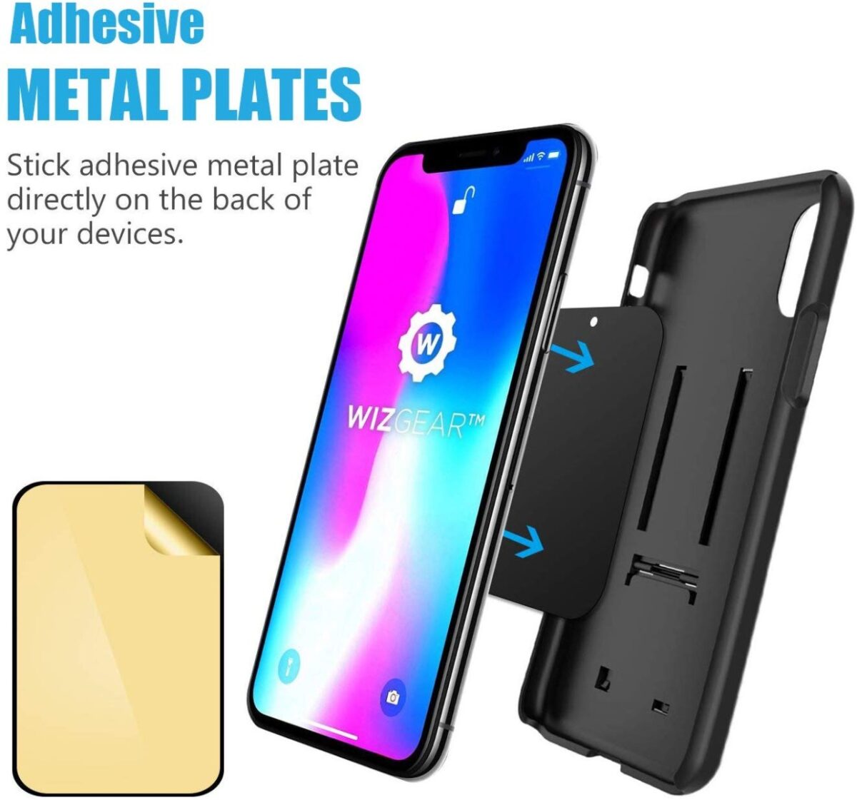 WIZGEAR MAGNETIC STICK ON METAL MOUNT- BLACK-23746