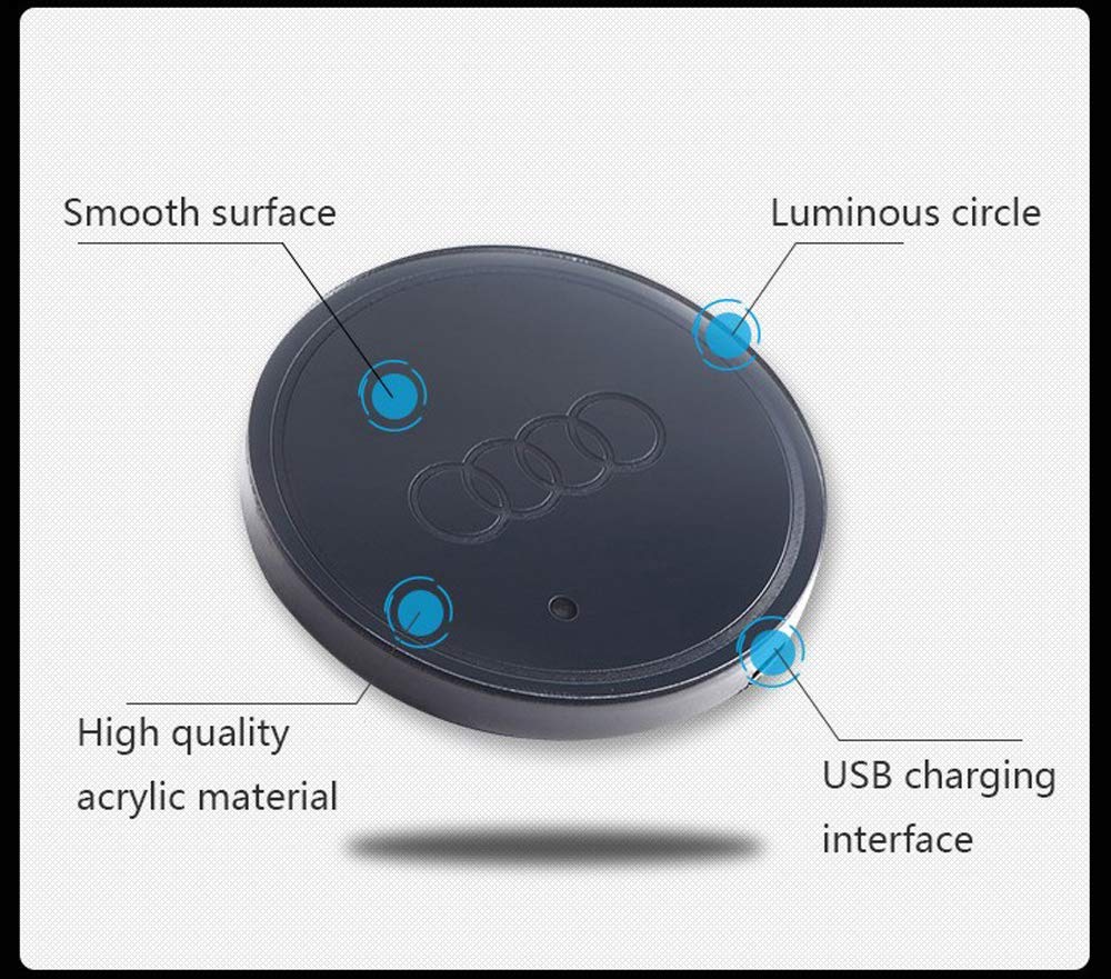 LED CAR LOGO CUP LIGHTS UP HOLDER USB CHARGING 7 COLOURS FOR AUDI-24349 LED CAR LOGO CUP LIGHTS UP HOLDER USB CHARGING 7 COLOURS FOR AUDI-24349