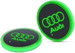 LED CAR LOGO CUP LIGHTS UP HOLDER USB CHARGING 7 COLOURS FOR AUDI-0