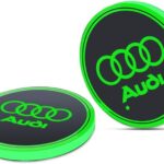 LED CAR LOGO CUP LIGHTS UP HOLDER USB CHARGING 7 COLOURS FOR AUDI-0