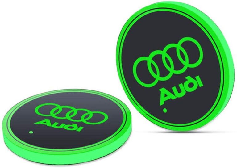 LED CAR LOGO CUP LIGHTS UP HOLDER USB CHARGING 7 COLOURS FOR AUDI-0