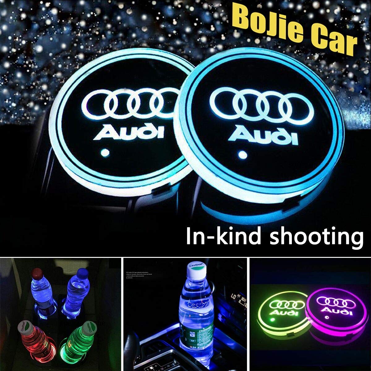 LED CAR LOGO CUP LIGHTS UP HOLDER USB CHARGING 7 COLOURS FOR AUDI-24351 LED CAR LOGO CUP LIGHTS UP HOLDER USB CHARGING 7 COLOURS FOR AUDI-24351