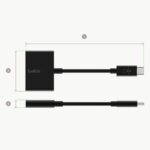 BELKIN ROCKSTAR 3.5MM AUDIO+USB-C CHARGE ADAPTER - BLACK-34644