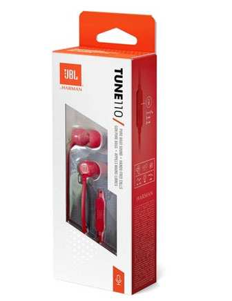 JBL TUNE110 IN-EAR HEADPHONE - RED-0