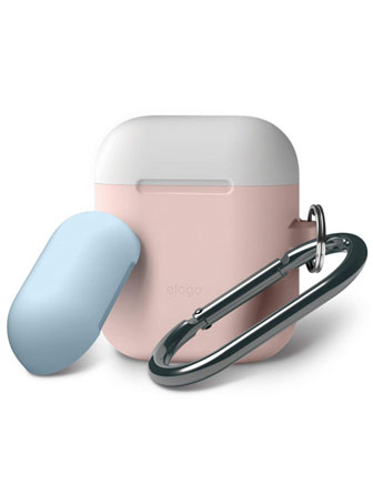 Elago AirPods Duo Hang Case - Pink, Top - White, Pastel Blue-0
