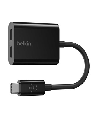 BELKIN USB-C AUDIO+CHARGE ADAPTER - BLACK-0