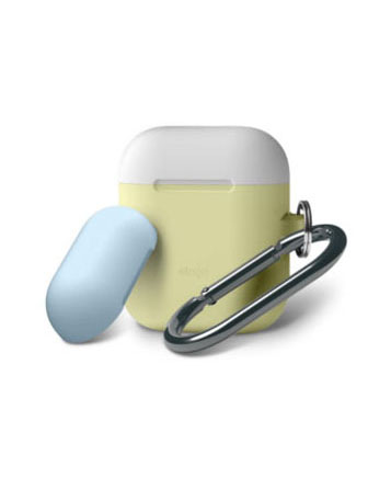 ELAGO AIRPODS DUO HANG CASE- BODY YELLOW / TOP - WHITE,PASTEL BLUE-0