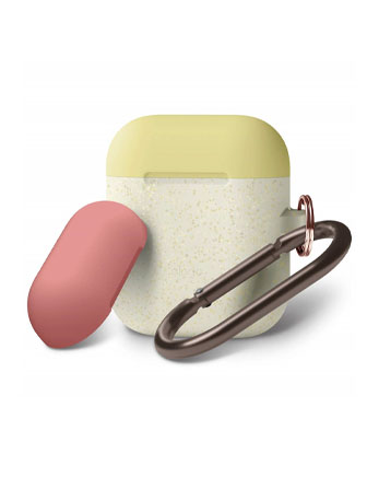 Elago Airpods 1 And 2 Duo Hang Case - Body-Night Glow Gold Pearl / Top-Yellow, Italian Rose-0
