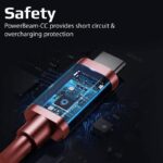 PROMATE POWERBEAM-CC USB-C TO USB-C DATA&CHARGE CABLE 60WATTS 120CM - RED-40753