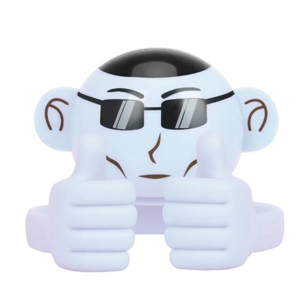 Promate Ape Mini High Definition Wireless Monkey Speaker With Smartphone Stand - White-0