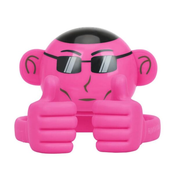Promate Ape Mini High Definition Wireless Monkey Speaker With Smartphone Stand - Pink-0
