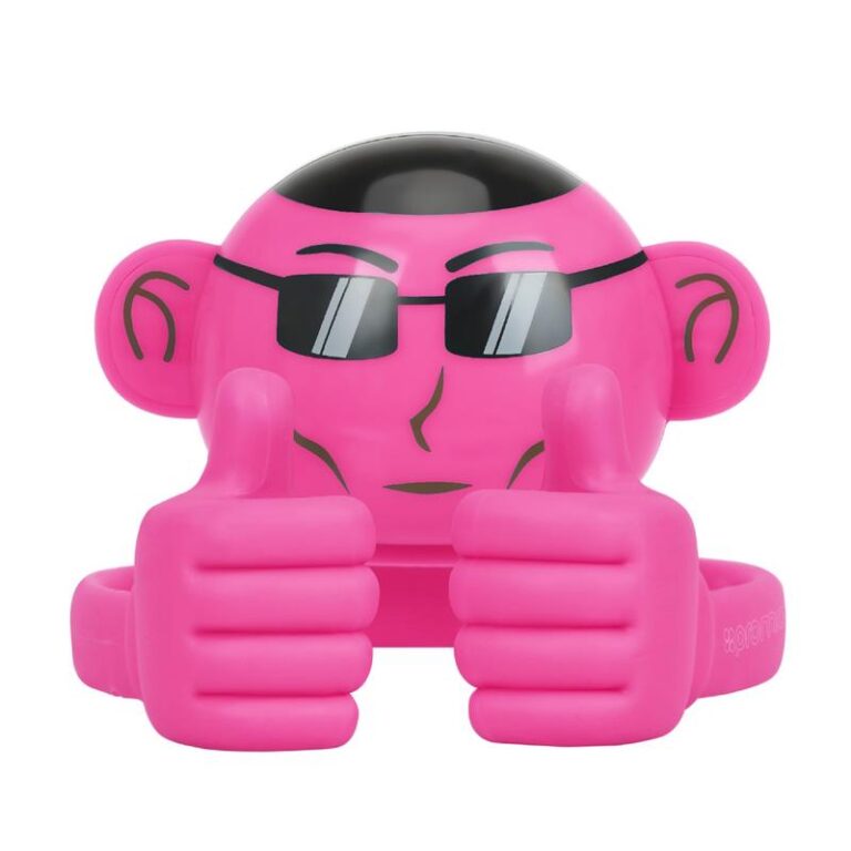 Promate Ape Mini High Definition Wireless Monkey Speaker With Smartphone Stand - Pink-0