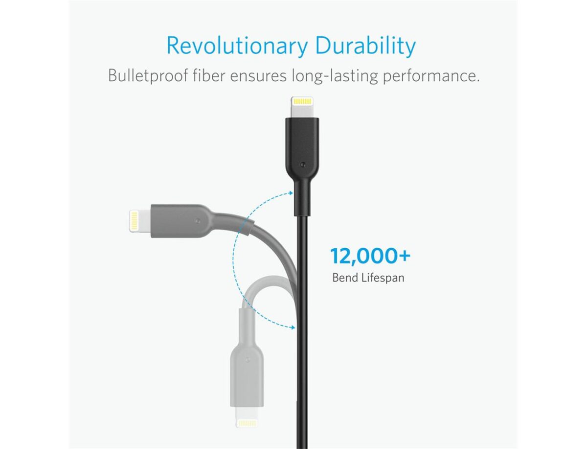 Anker Powerline II USB-A to Lightning Cable (1.8m/6ft) - Black-45490