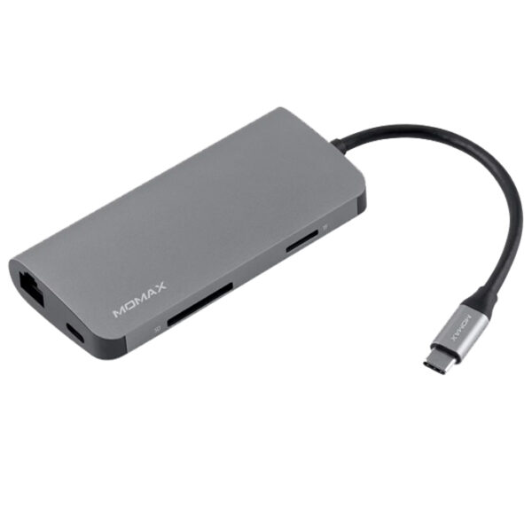 Momax One Link 8-in-1 Type-C HUB (DHC6E) Upgrade - Gray-0