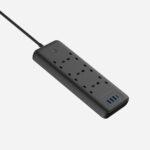 Powerology 6 AC 3 USB & USB-C PD 30W Multiport Smart Power Socket 3250W 13A 2M - Black-59180