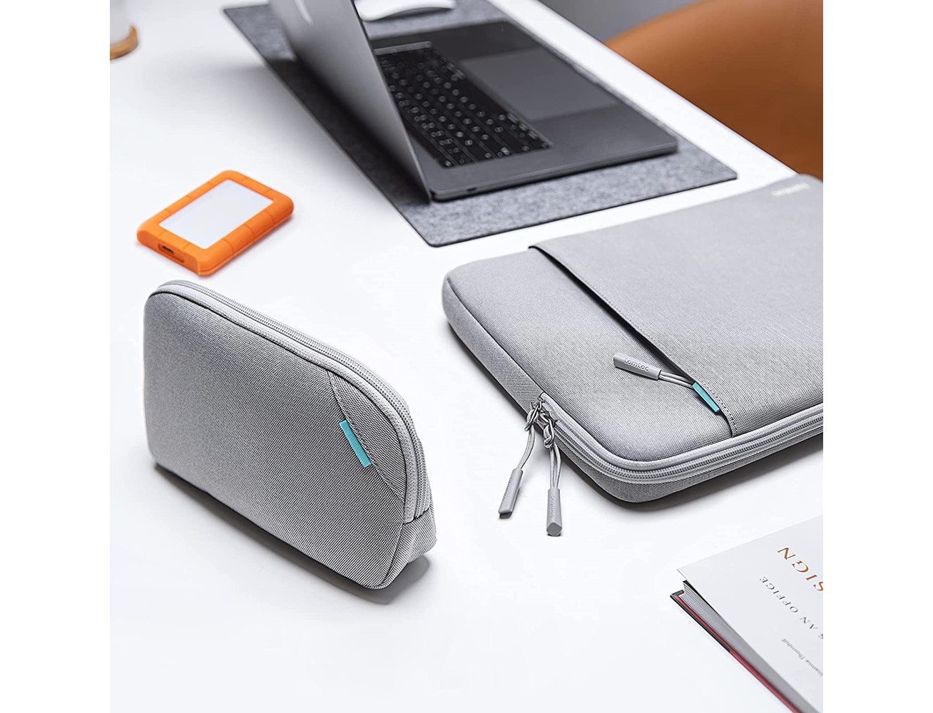 Tomtoc Recycled Portable Storage Pouch Bag Case Accessories Organizer - Grey-67987 Tomtoc Recycled Portable Storage Pouch Bag Case Accessories Organizer - Grey-67987