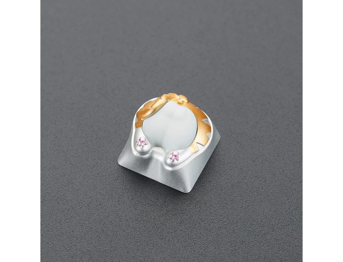 غطاء مفاتيح مخصص كيتي من زومو بلس مع مفاتيح تشيري إم إكس ومفاتيح مستنسخة، منقوشة باستخدام التحكم الرقمي بالحاسب (مقاس 1U) للوحة مفاتيح ميكانيكية للألعاب - فضي-71734