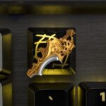 ZomoPlus Customized 3D DIVINE RAPIER Cherry MX Switches And Clones, DOTA2 Theme Metal Keycap With CNC Engraving (1u Size) For Mechanical Gaming Keyboard-71752