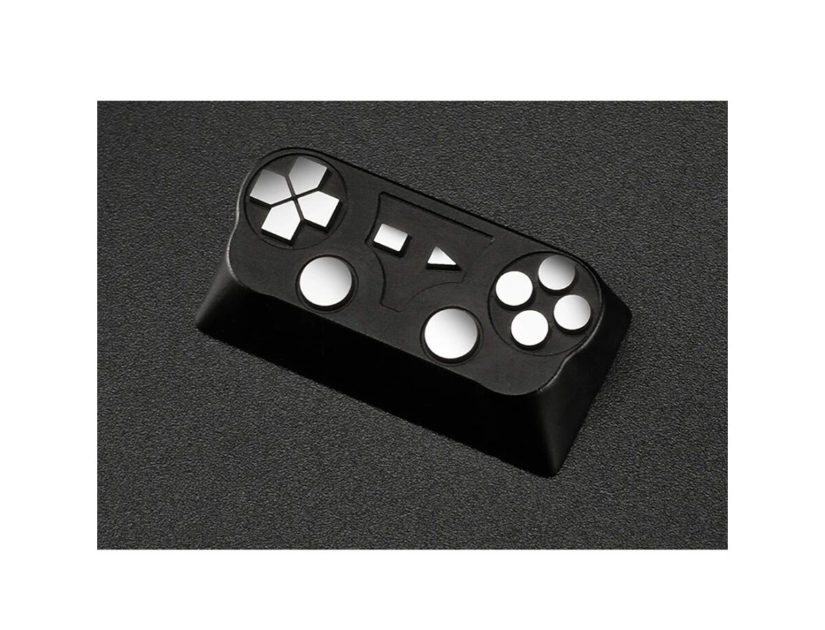 ZomoPlus Customized GAME PAD II Cherry MX Switches And Clones, Game And Movie Theme Metal Keycap With CNC Engraving (2u Size) For Mechanical Gaming Keyboard - Black/Silver-71579