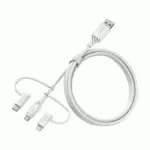 OtterBox 3 In 1 USB Cable USB A To Micro/Lightning/USB C Cable - White - 1m-0