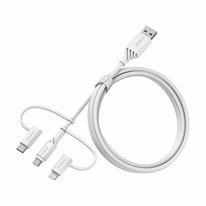OtterBox 3 In 1 USB Cable USB A To Micro/Lightning/USB C Cable - White - 1m-0 OtterBox 3 In 1 USB Cable USB A To Micro/Lightning/USB C Cable - White - 1m-0