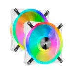 Corsir iCUE QL140 RGB PWM White Fan — Dual Fan Kit with Lighting Node CORE-0