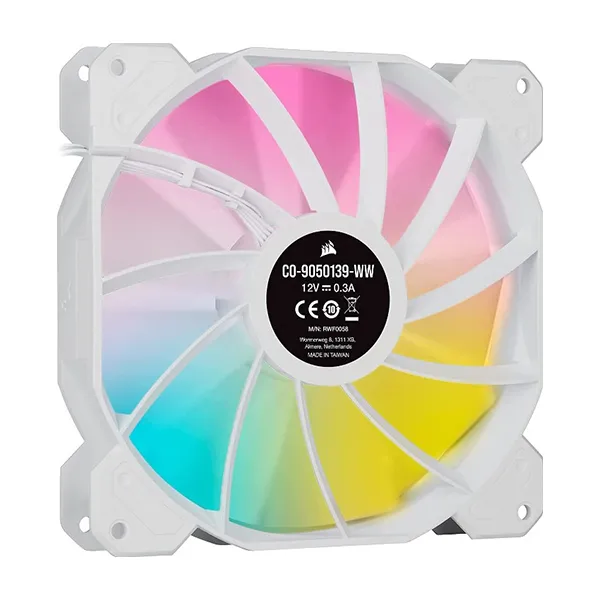 Corsair iCUE SP140 RGB ELITE Performance 140mm White PWM Fan - Dual Fan Kit with Lighting Node CORE-72666 Corsair iCUE SP140 RGB ELITE Performance 140mm White PWM Fan - Dual Fan Kit with Lighting Node CORE-72666