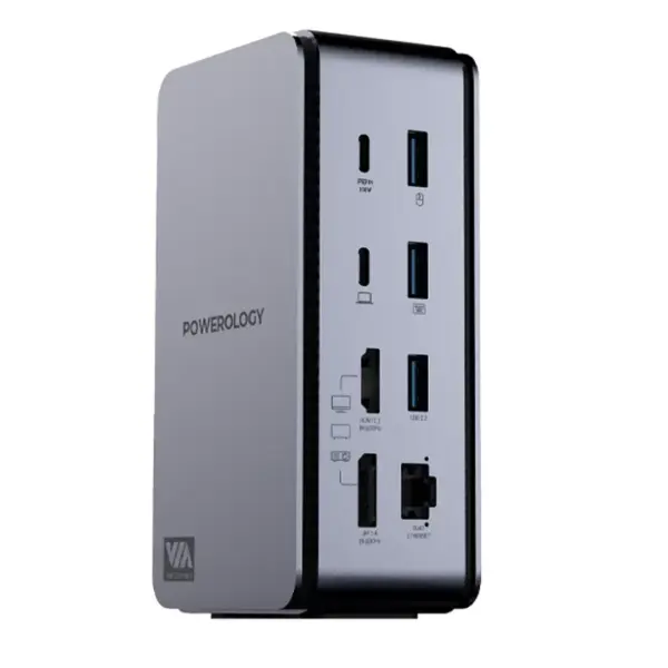 Powerology 15 In 1 Dual Dock Station PD100W - Grey-0