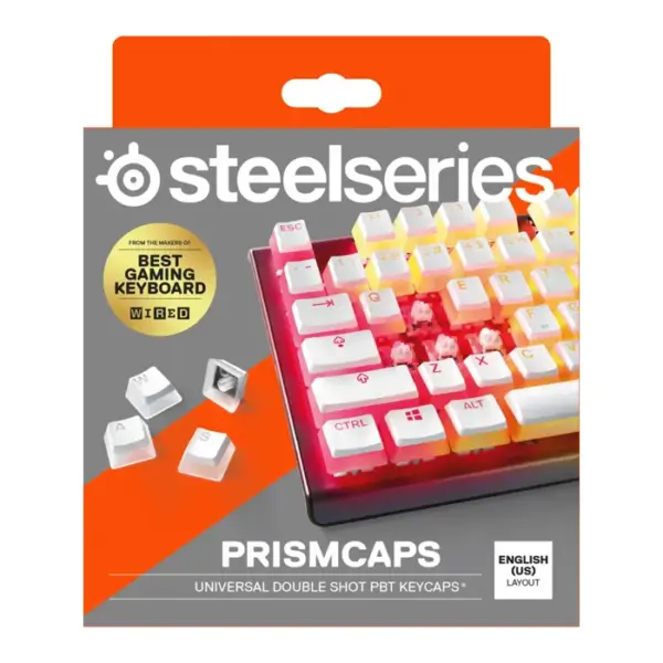 SteelSeries PrismCaps Universal Double Shot PBT Keycaps - White-0