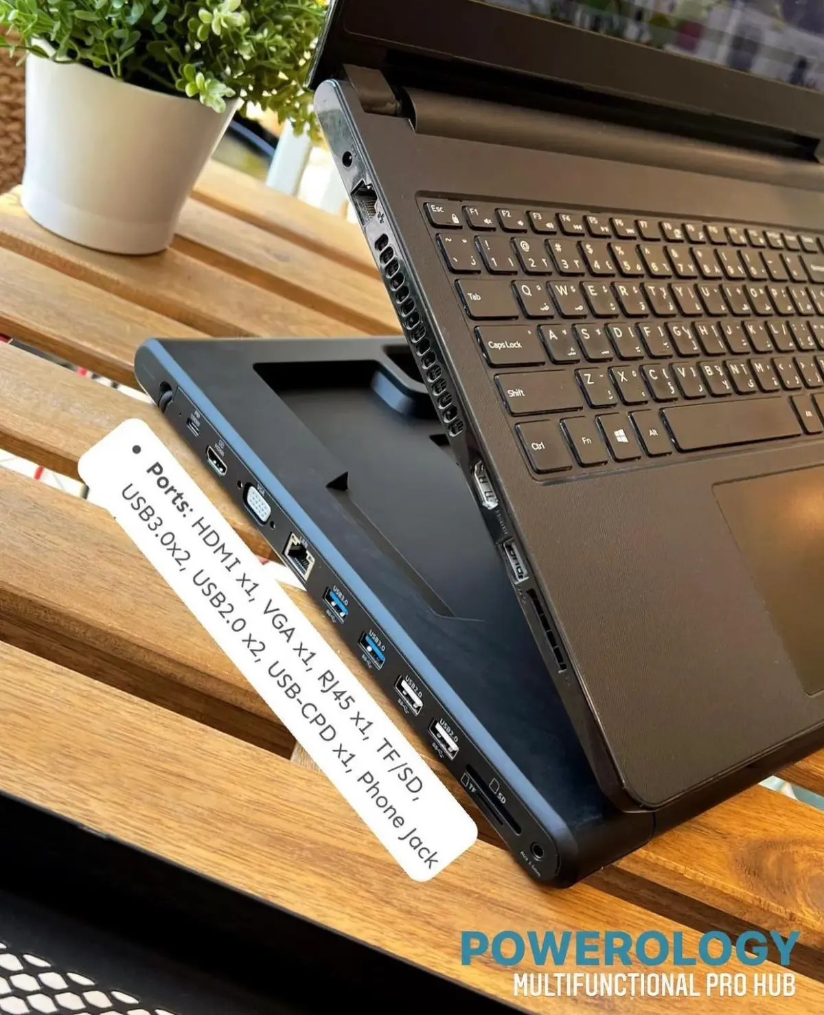 Powerology Multi-Functional Pro Hub & Laptop Stand Black-72903