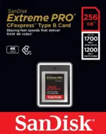 SANDISK 256GB EXTREME PRO CFEXPRESS CARD TYPE B 1700/1200 MB/S-77347