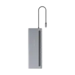 Powerology 11 in 1 Multi-Display USB-C Hub & Laptop Stand 100W - Grey-77772