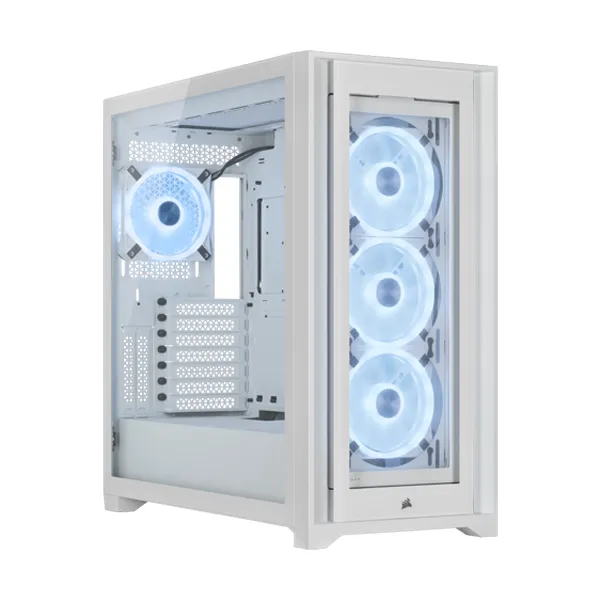 Corsair iCUE 5000X RGB QL Edition Mid-Tower ATX Case - True White-0