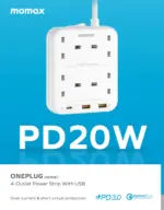 Momax ONEPLUG PD20W 2A1C 4-position extension board - White-78577