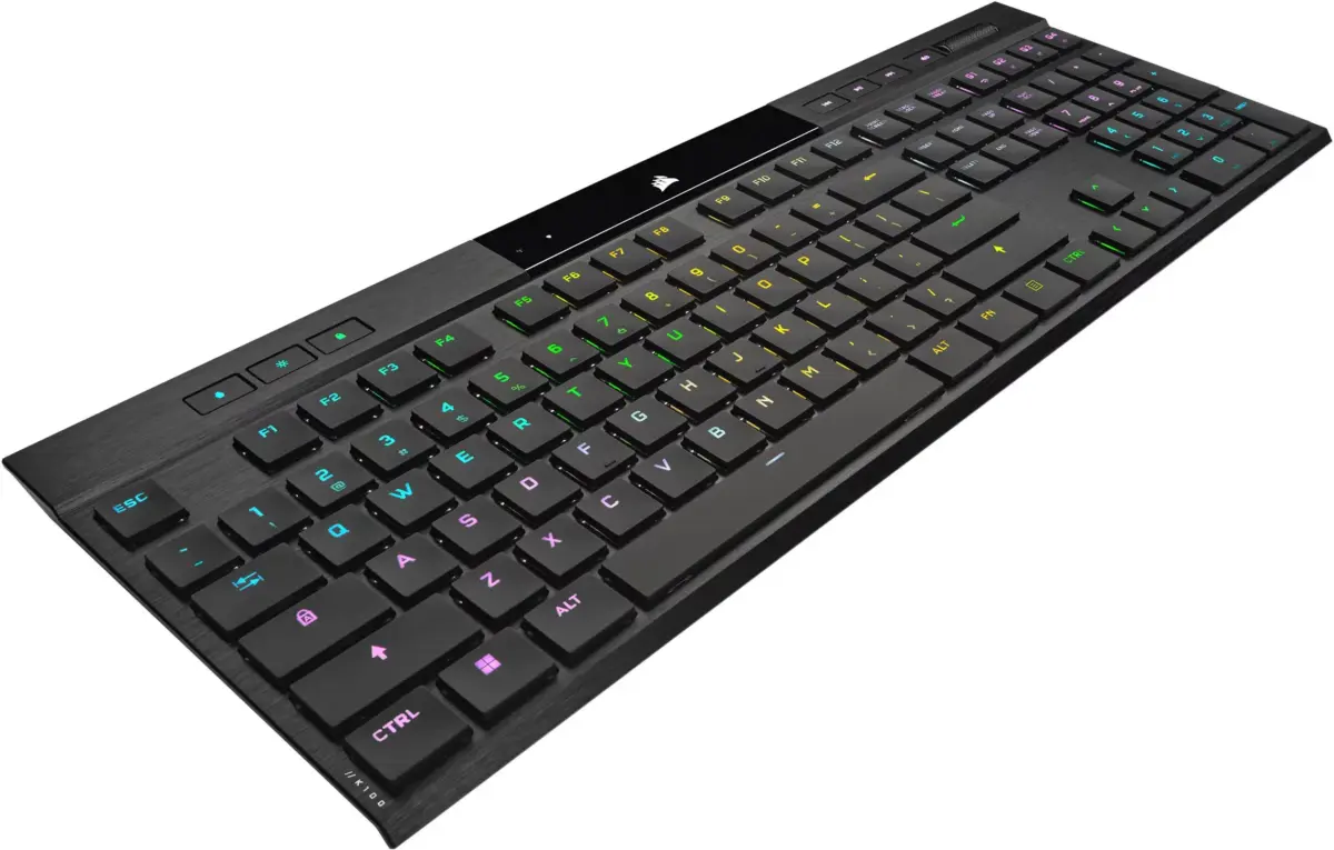 Corsair K100 AIR WIRELESS RGB Ultra-Thin Mechanical Gaming Keyboard - Black (English)-78768
