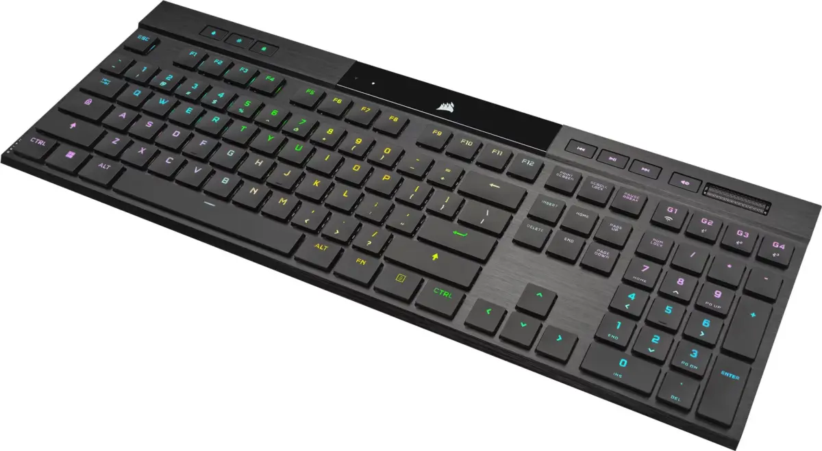 Corsair K100 AIR WIRELESS RGB Ultra-Thin Mechanical Gaming Keyboard - Black (English)-78769
