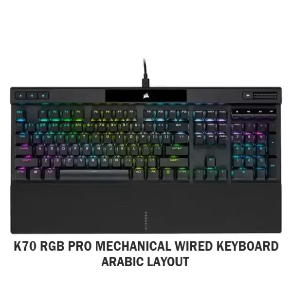Corsair K70 RGB Pro Mechanical Wired Keyboard - Black - AR Layout-0