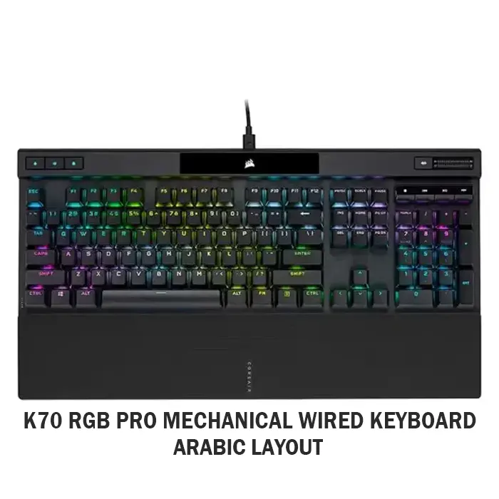 Corsair K70 RGB Pro Mechanical Wired Keyboard - Black - AR Layout-0