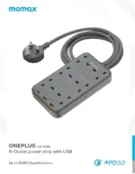 Momax ONEPLUG 6-OutLet Power Strip With USB (US12UK) - Space Grey-83508