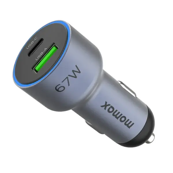 Momax Move 67W dual-port car charger - Grey-0