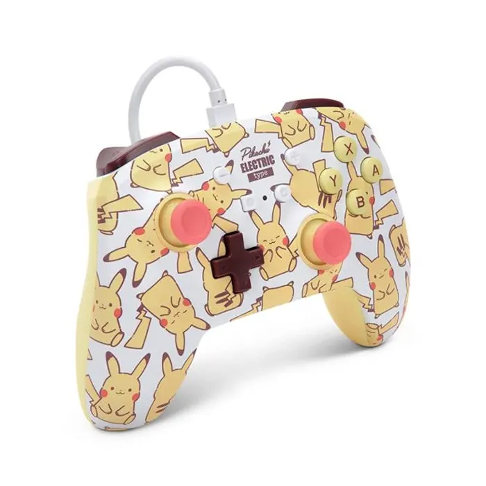 PowerA Nintendo Switch Enhanced Wired Controller - Pikachu Blush-thumbnail PowerA Nintendo Switch Enhanced Wired Controller - Pikachu Blush-thumbnail