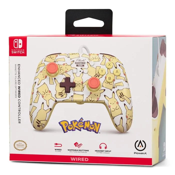 PowerA Nintendo Switch Enhanced Wired Controller - Pikachu Blush-83743 PowerA Nintendo Switch Enhanced Wired Controller - Pikachu Blush-83743