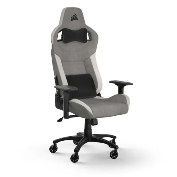 Corsair T3 RUSH Fabric Gaming Chair (2023) - Grey/White - 32209-0