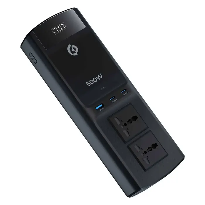 Powerology 500W Universal Multi-Port Car Inverter with Dual USB-C Output - Black-thumbnail Powerology 500W Universal Multi-Port Car Inverter with Dual USB-C Output - Black-thumbnail