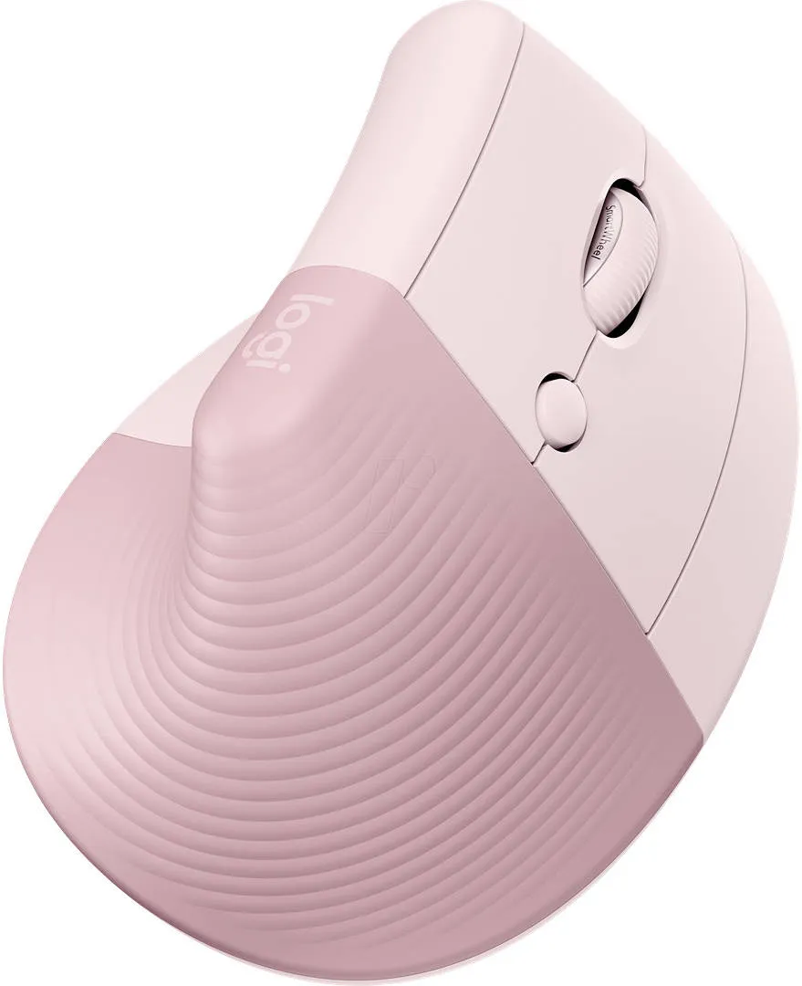 Logitech Lift Vertical Ergonomic Mouse - Pink (Rose)-90000 Logitech Lift Vertical Ergonomic Mouse - Pink (Rose)-90000